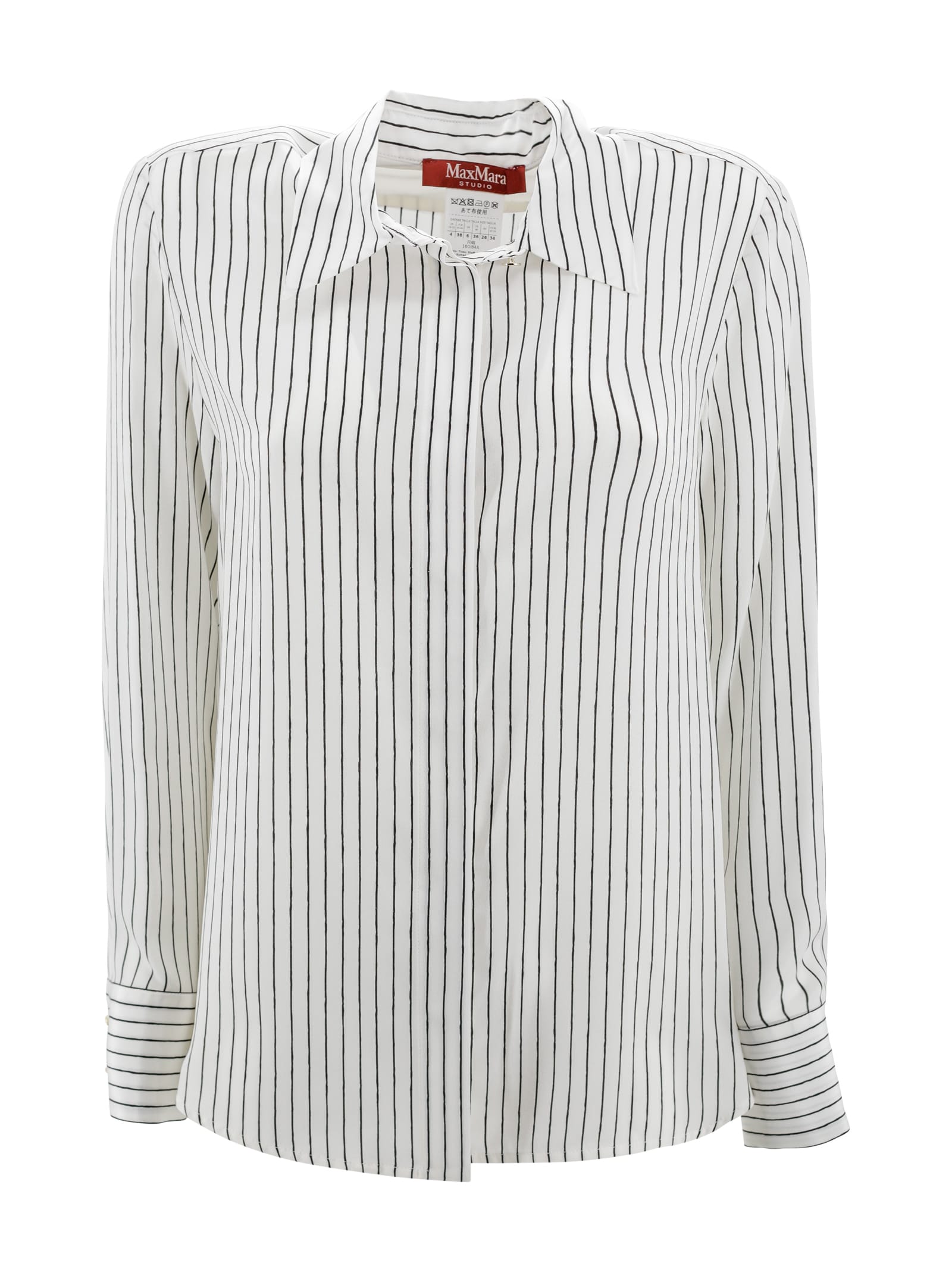 Max Mara Studio Printed Silk Lama Shirt