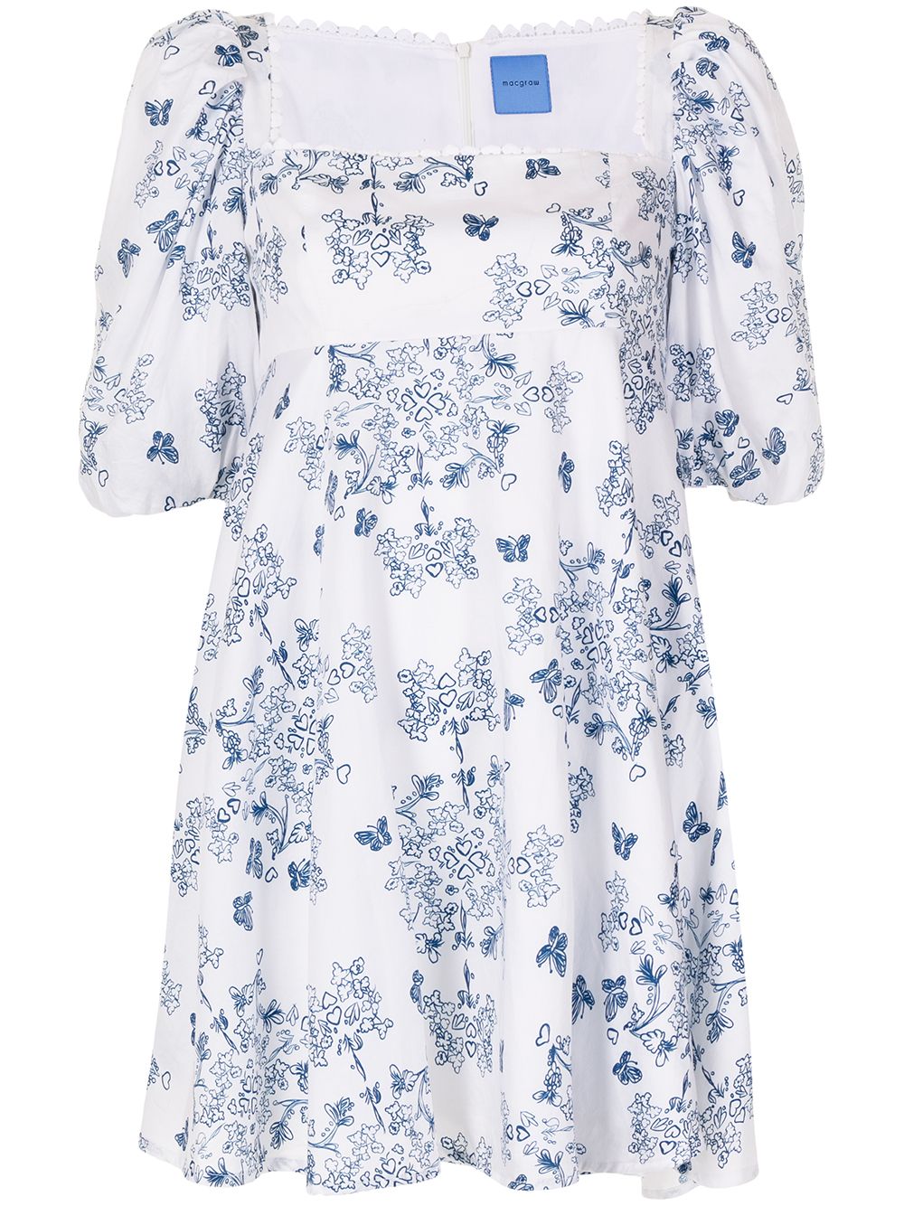 Macgraw Vienna 陶瓷风印花连衣裙 - 蓝色