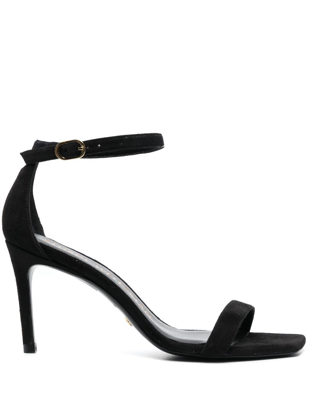 Stuart Weitzman 单袢带皮质凉鞋 - 黑色