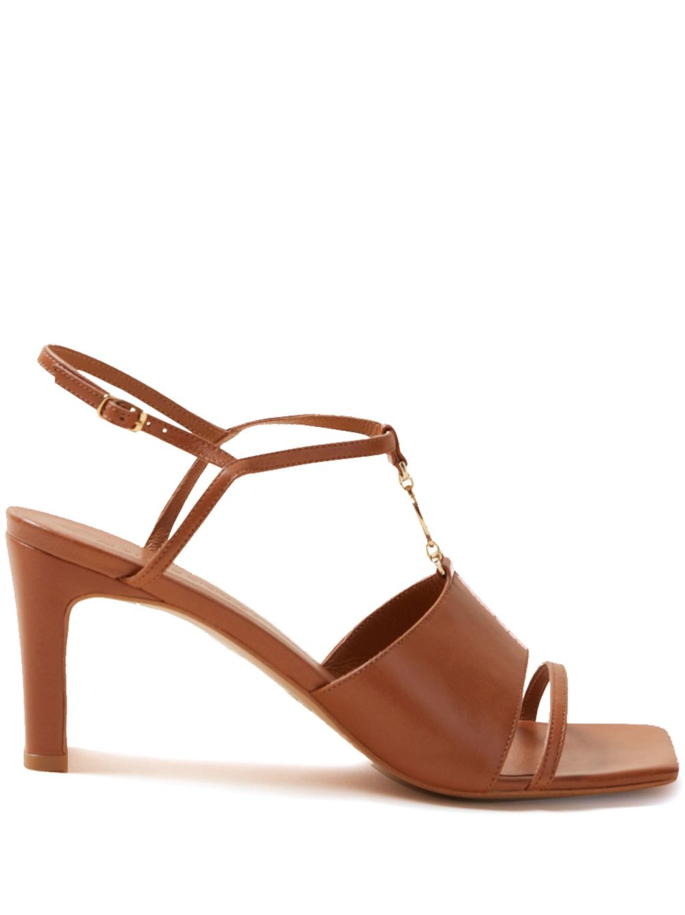 Claudie Pierlot logo吊饰高跟凉鞋（7.5厘米） - 褐色