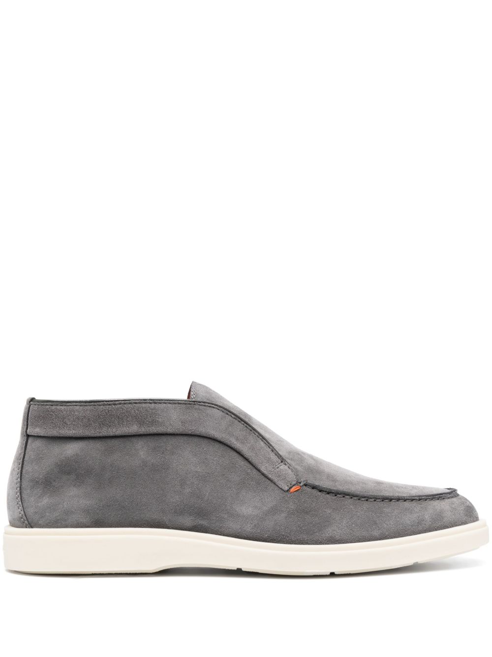 Santoni 杏仁形鞋头绒面皮及踝靴 - 灰色