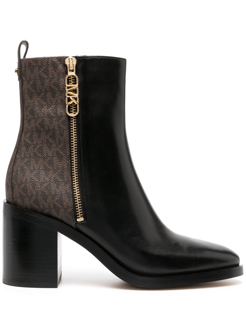 Michael Michael Kors Regan 皮质高跟及踝靴 - 黑色