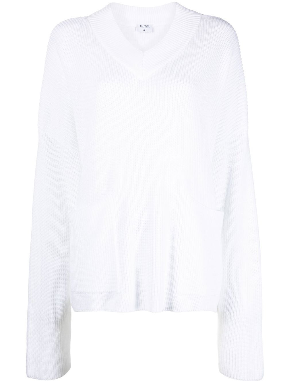 Filippa K V领罗纹毛衣 - 白色