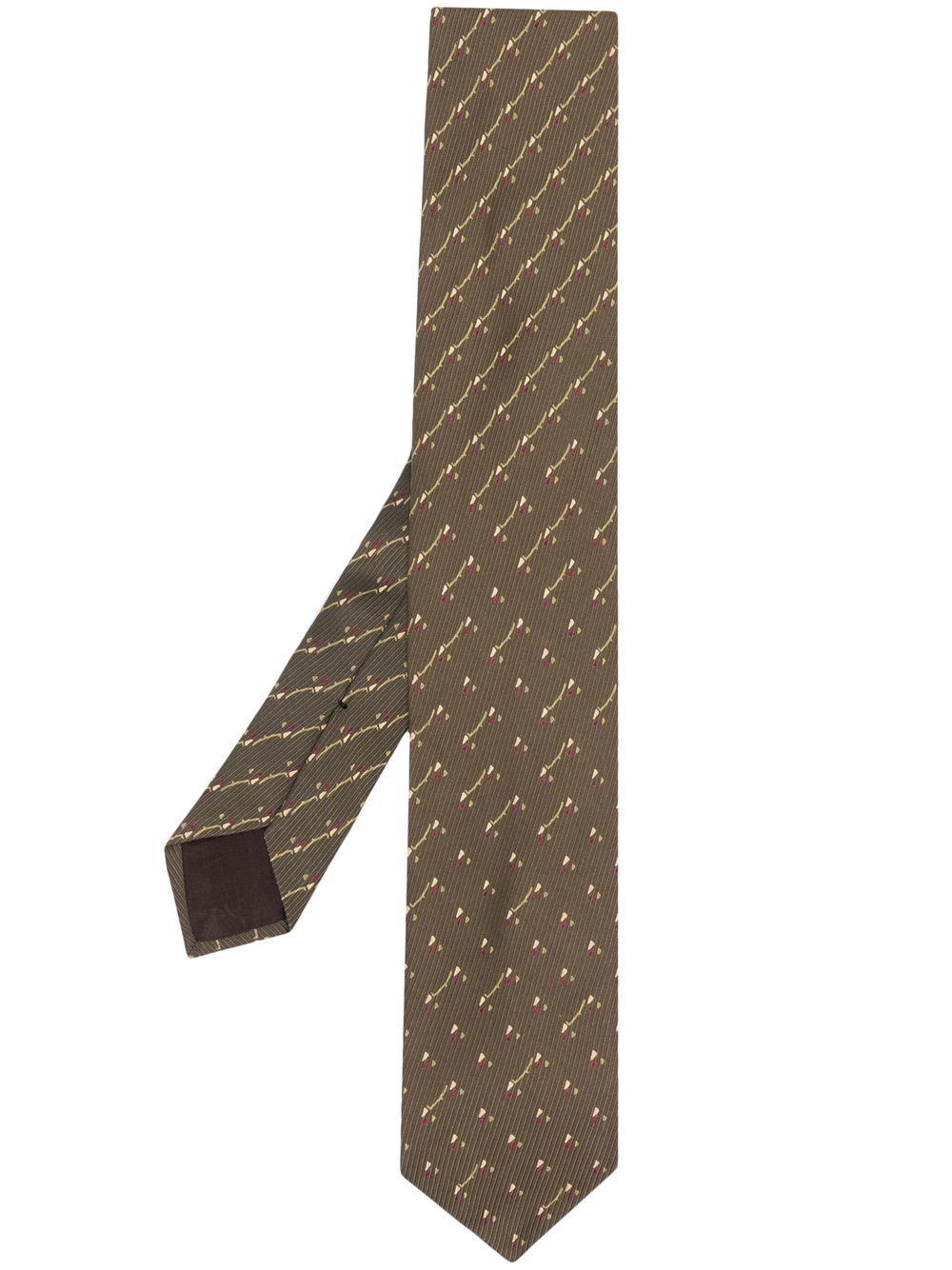 Giorgio Armani Pre-Owned 图案提花真丝领带（1990年代典藏款） - 绿色