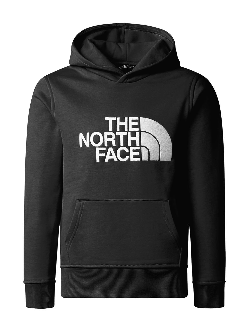 The North Face Kids logo刺绣棉连帽衫 - 黑色