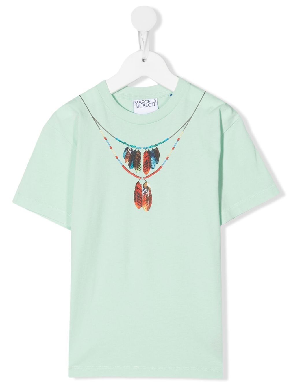 Marcelo Burlon County Of Milan Kids 项链印花棉T恤 - 绿色
