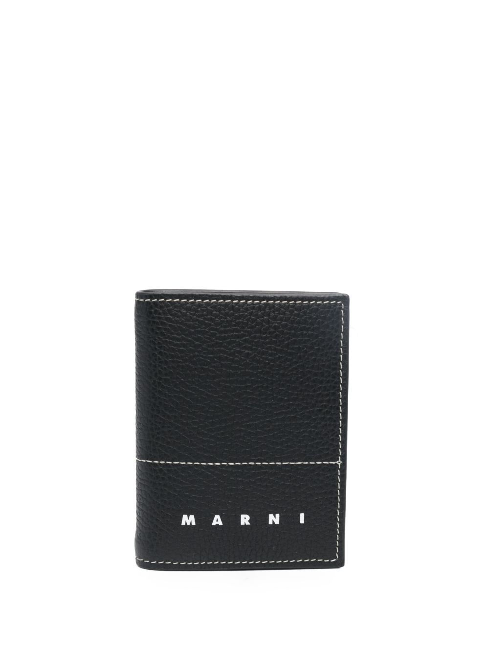 Marni 皮质对折钱包 - 黑色