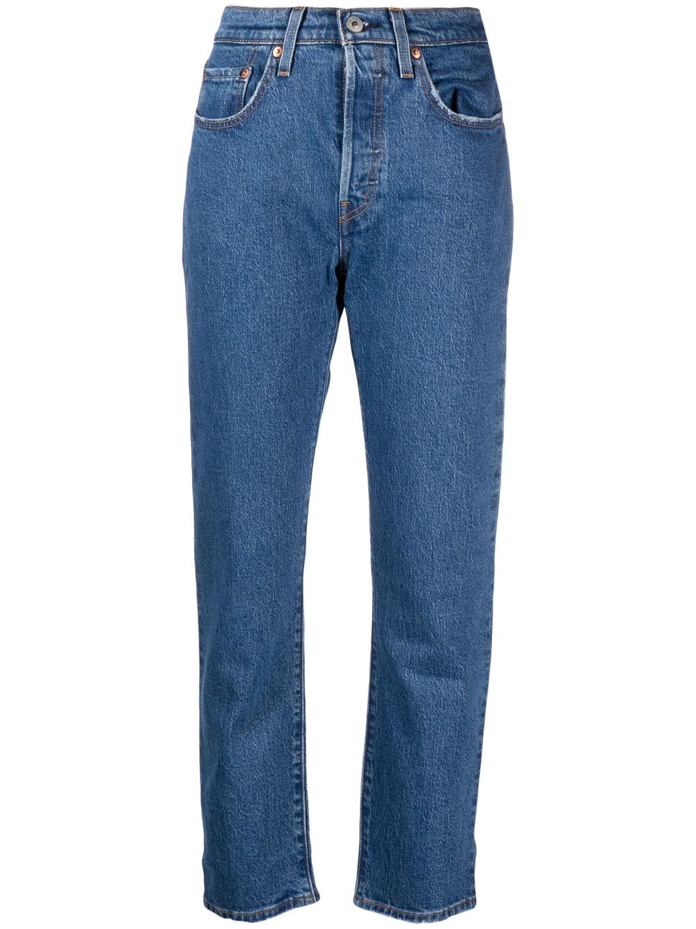 Levi's 501 直筒露踝牛仔裤 - 蓝色