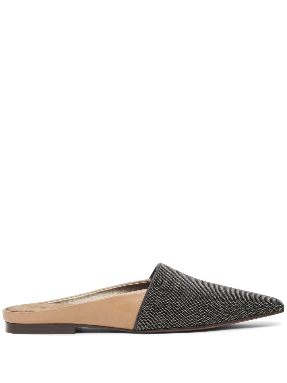 Brunello Cucinelli Monili 珠饰细节穆勒鞋 - 中性色