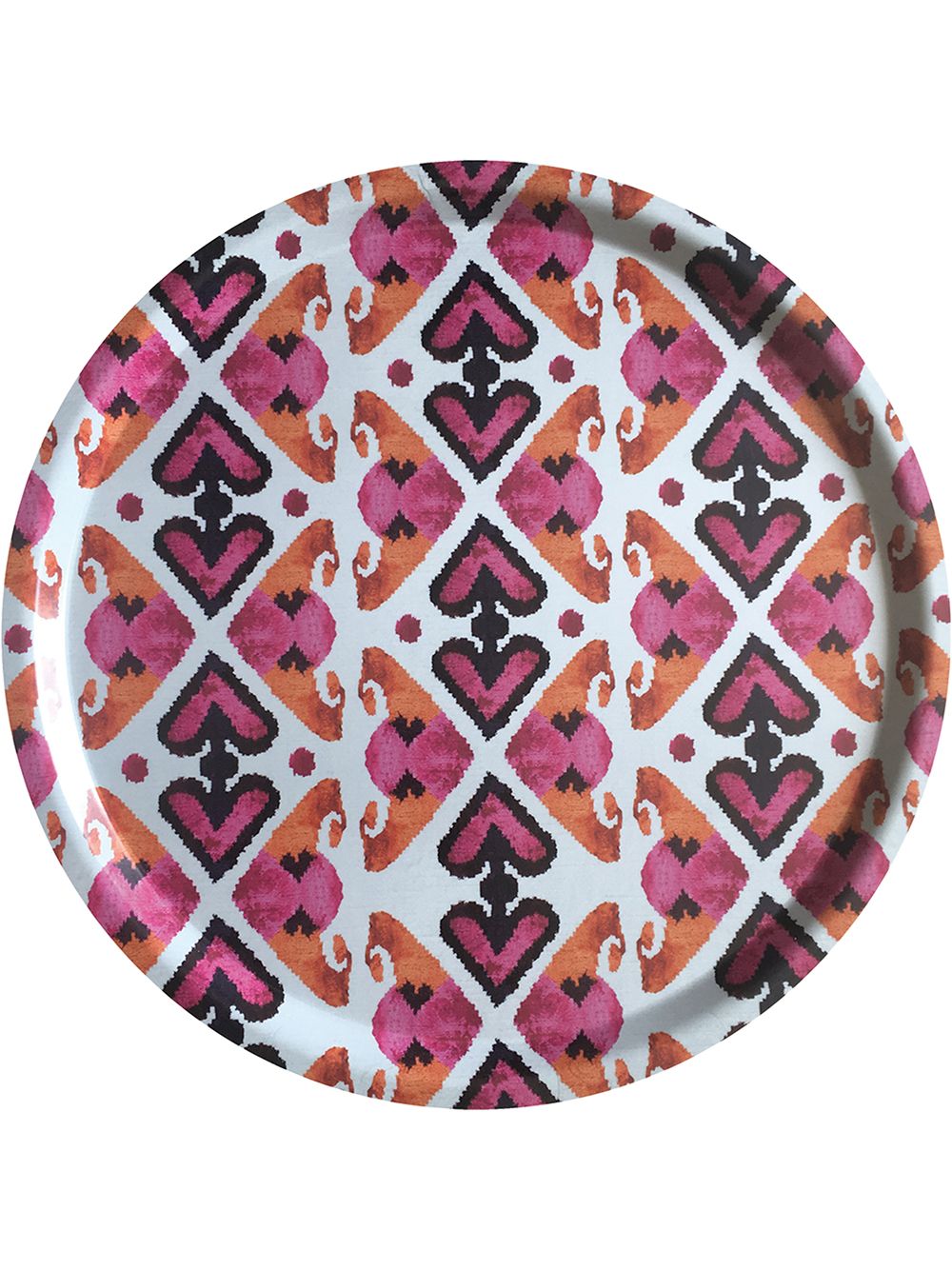 Les-Ottomans Ikat 木质托盘 - 粉色