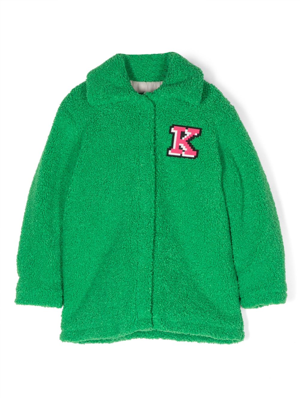 Kenzo Kids logo刺绣抓绒外套 - 绿色