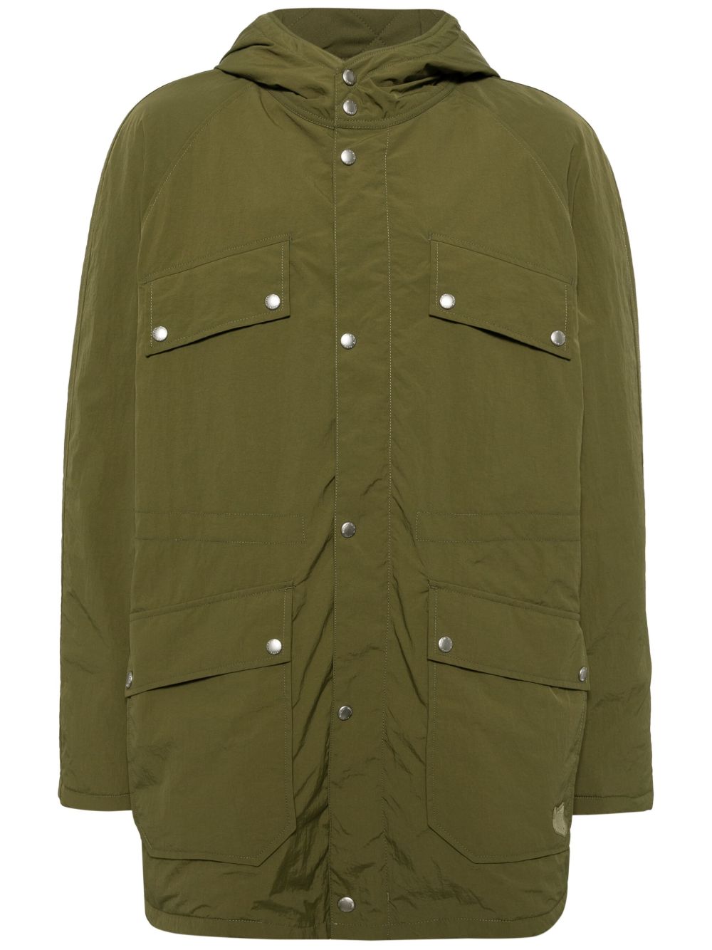 Maison Kitsuné 狐狸贴花连帽派克大衣 - 绿色