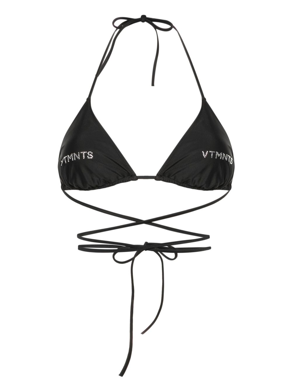 VTMNTS 水钻缀饰比基尼上装 - 黑色