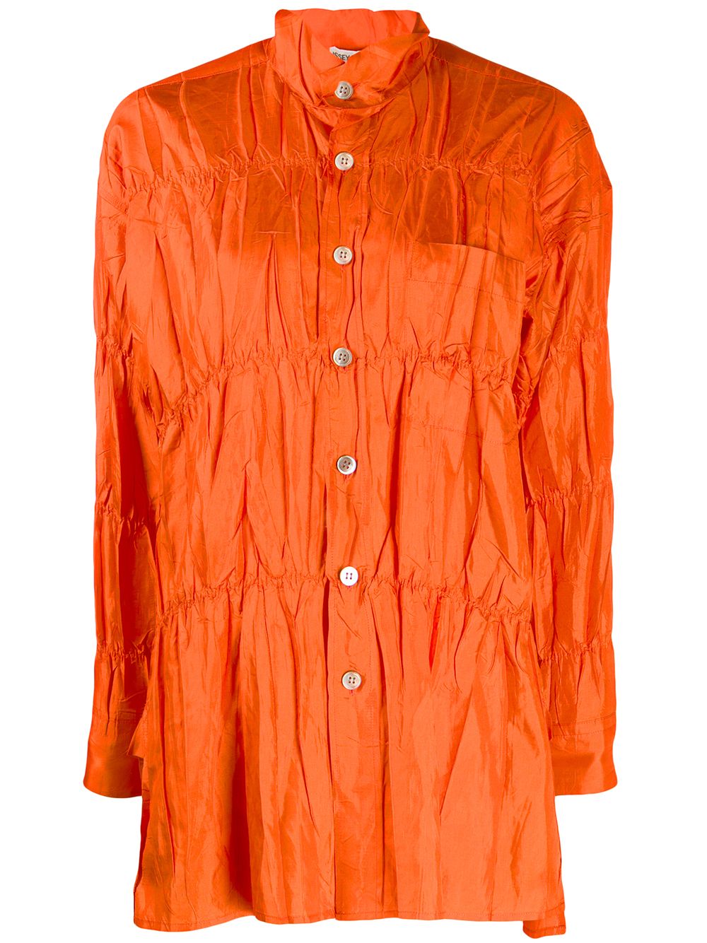 Issey Miyake Pre-Owned 折痕效果衬衫 - 橘色