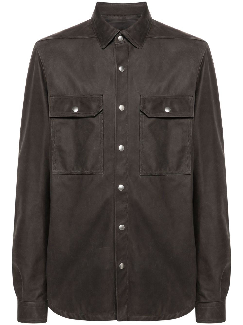 Rick Owens Outershirt 皮质衬衫式夹克 - 灰色