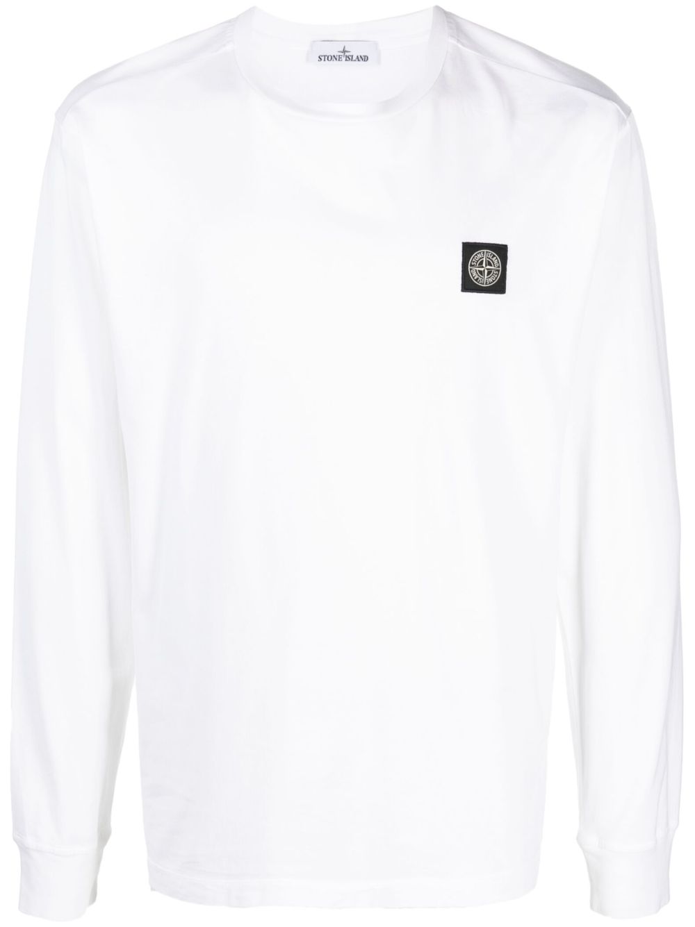Stone Island 罗盘贴花长袖T恤 - 白色