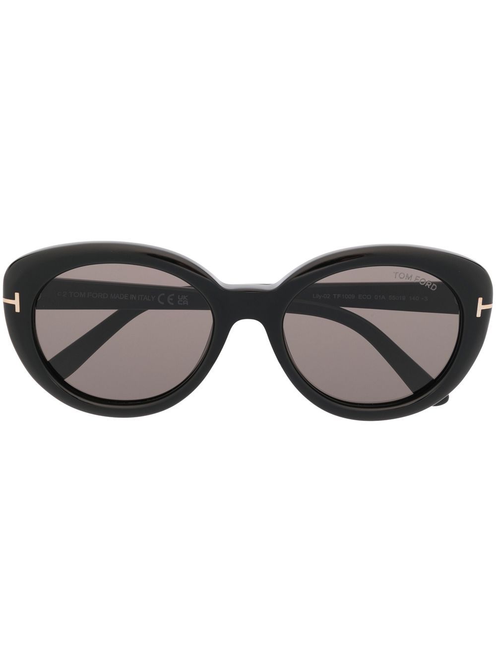 TOM FORD Eyewear 圆框太阳眼镜 - 黑色