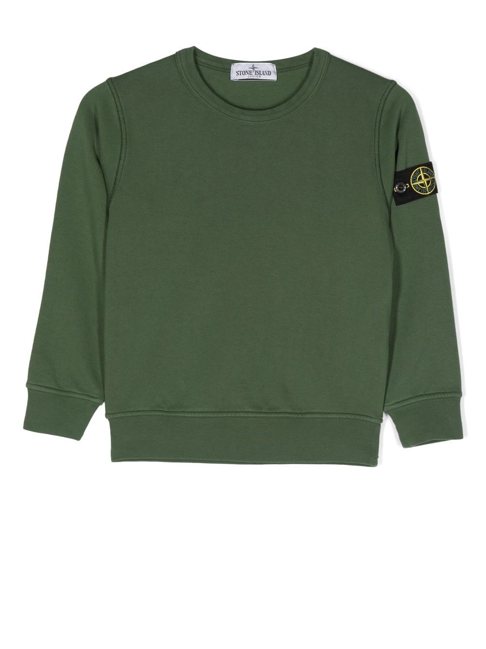 Stone Island Junior 罗盘贴花圆领卫衣 - 绿色