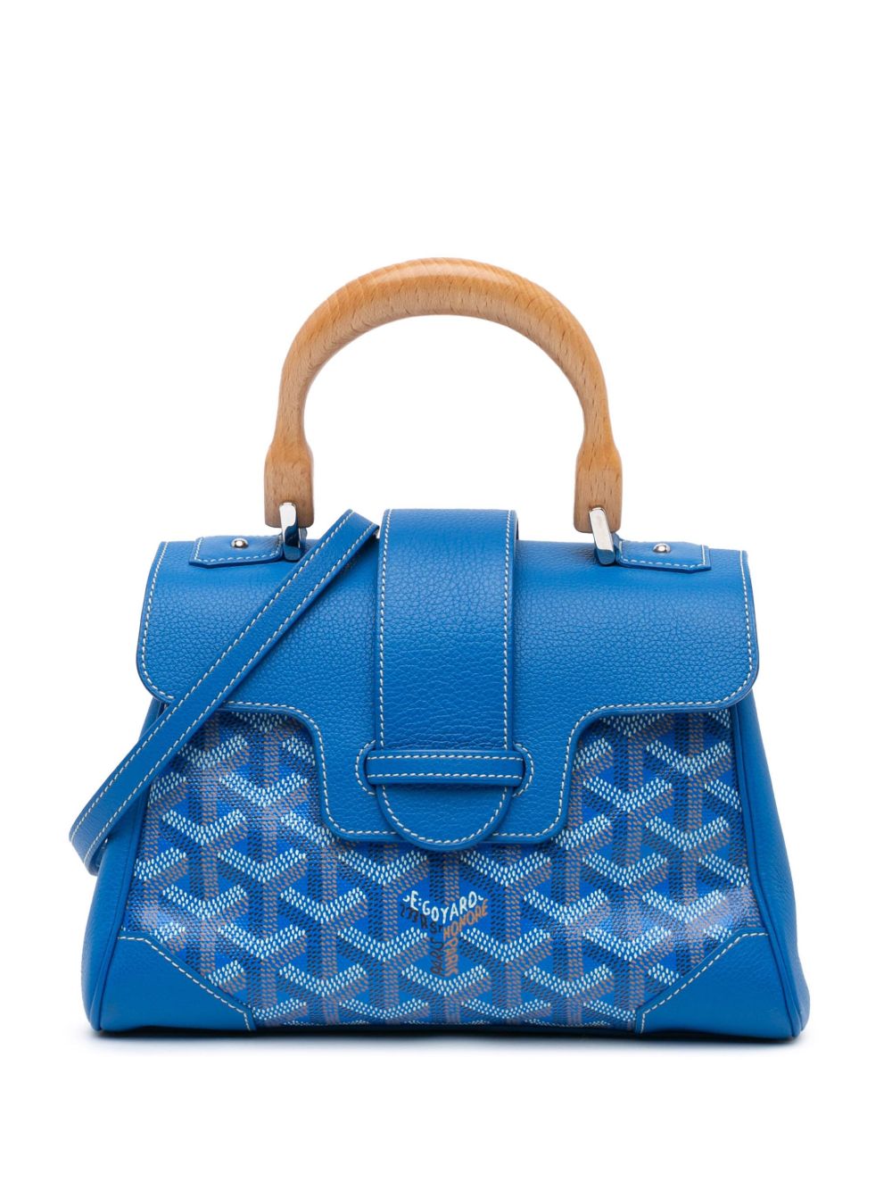 Goyard Pre-Owned Goyardine Saigon Souple 迷你斜挎包（2019年典藏款） - 蓝色