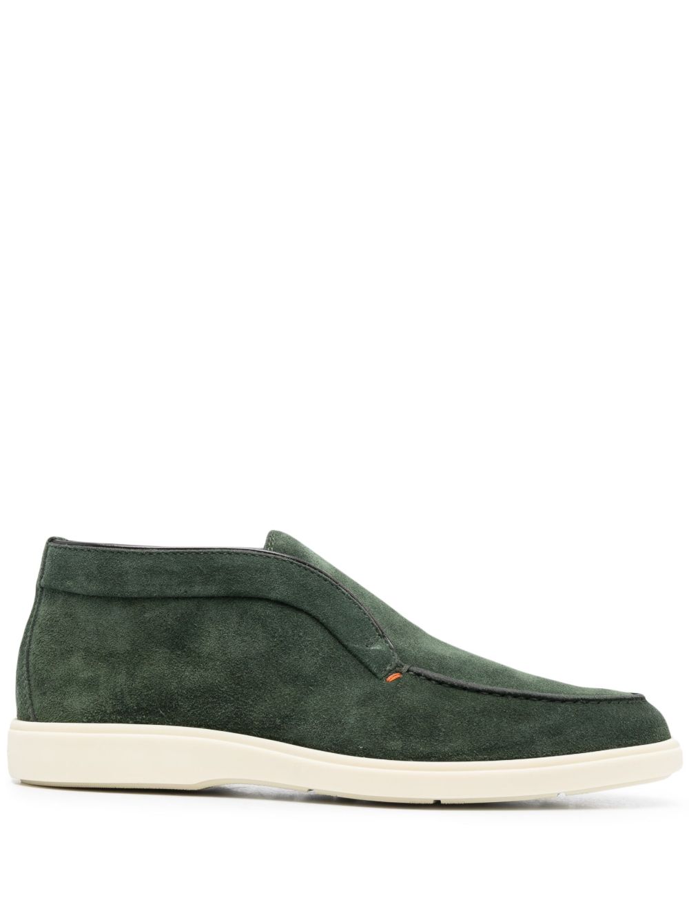 Santoni 套穿式绒面皮及踝靴 - 绿色