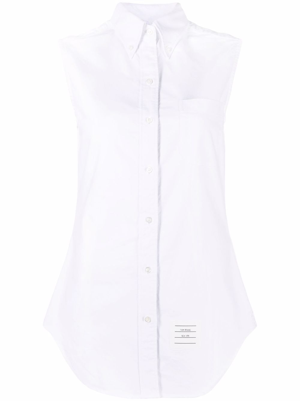Thom Browne 尖领无袖衬衫 - 白色