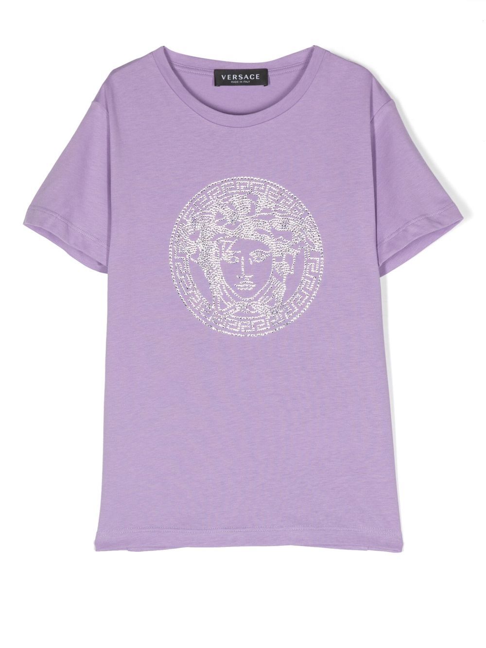 Versace Kids 美杜莎图案T恤 - 紫色