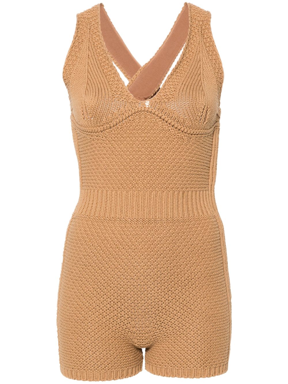 Max Mara Abavo 针织连体短裤 - 中性色