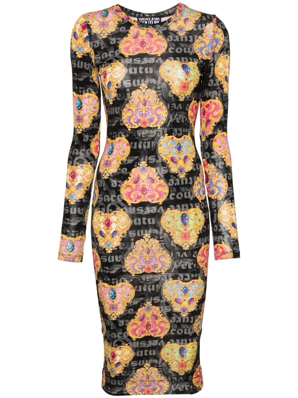 Versace Jeans Couture Couture 紧身中长连衣裙 - 黑色