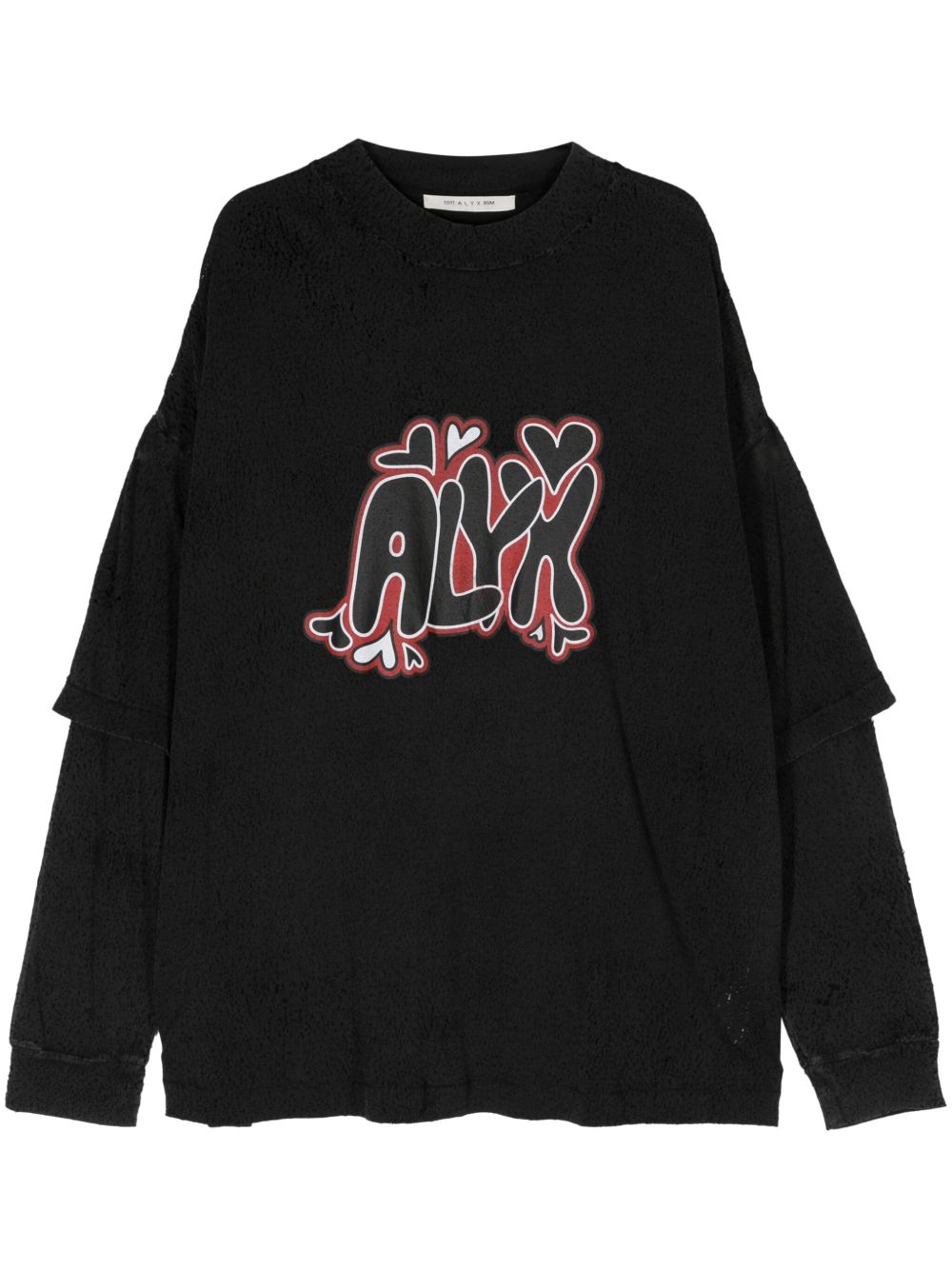 1017 ALYX 9SM logo印花仿旧T恤 - 黑色