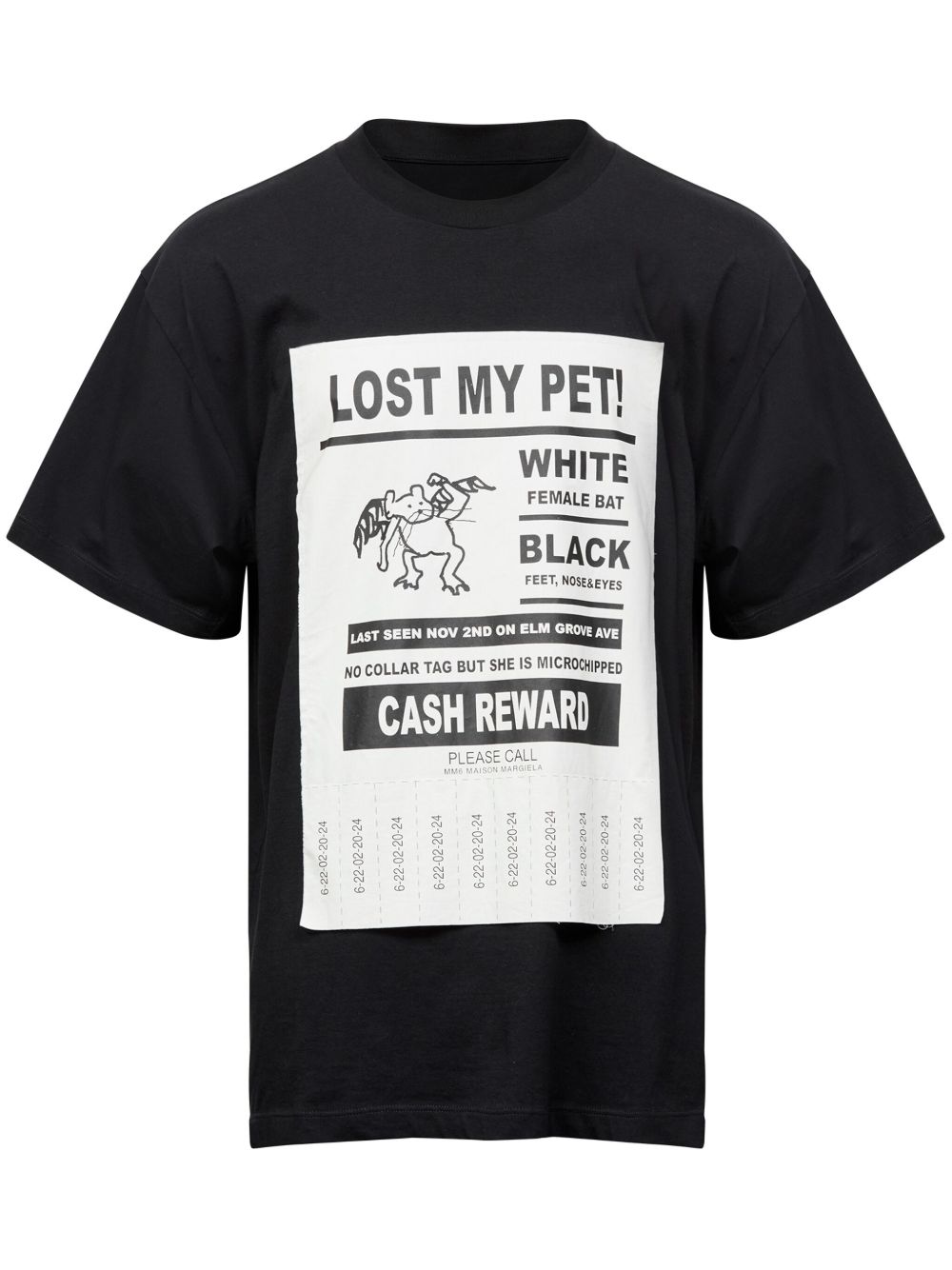 MM6 Maison Margiela Lost My Pet 棉T恤 - 黑色