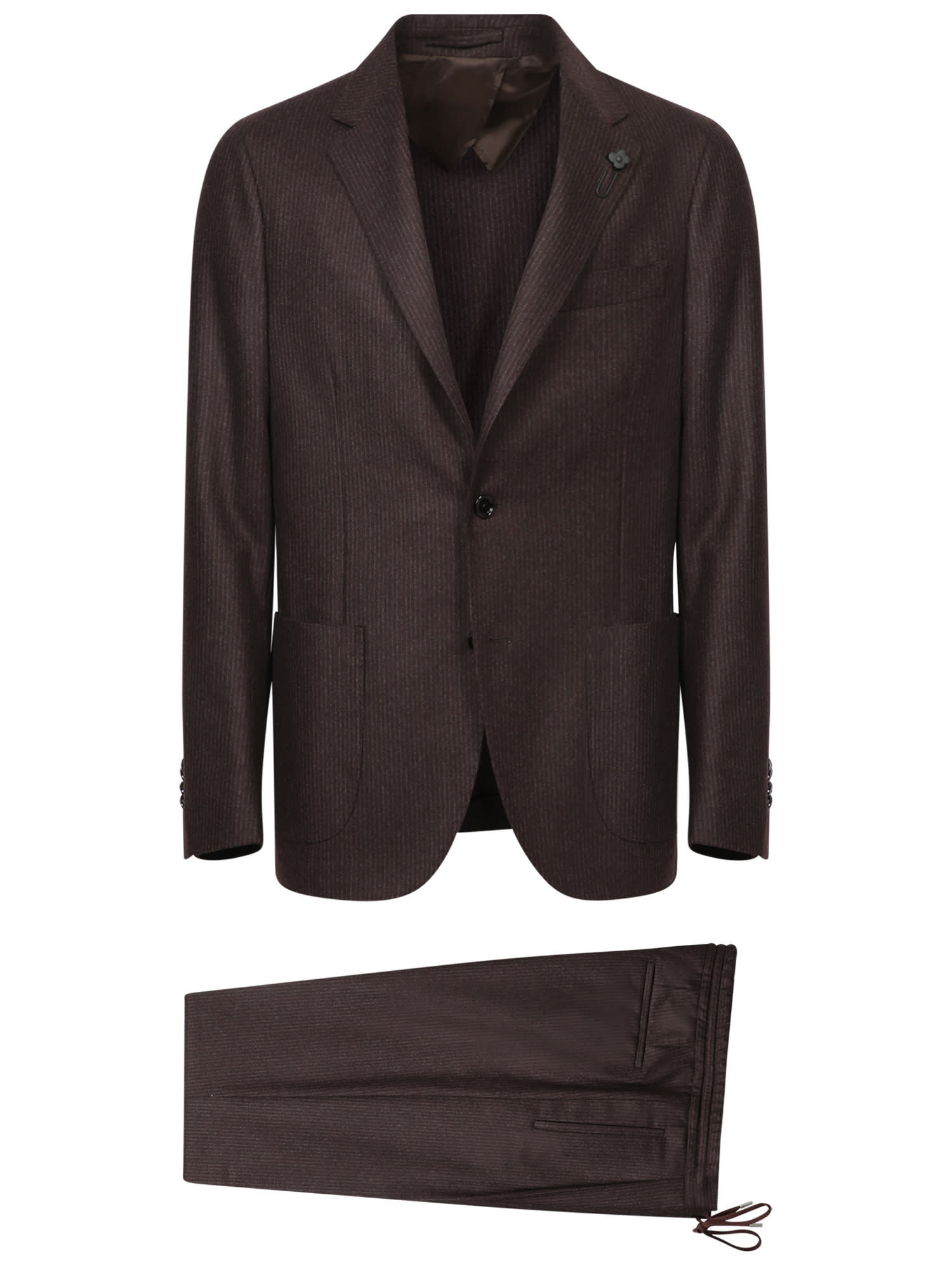 Lardini Brown Striped Suit