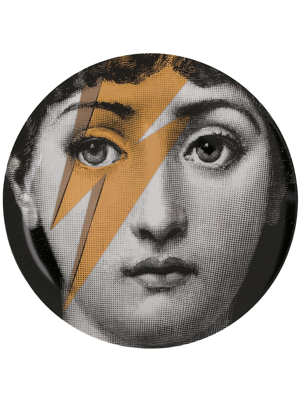 Fornasetti 插画印花盘子 - 黑色
