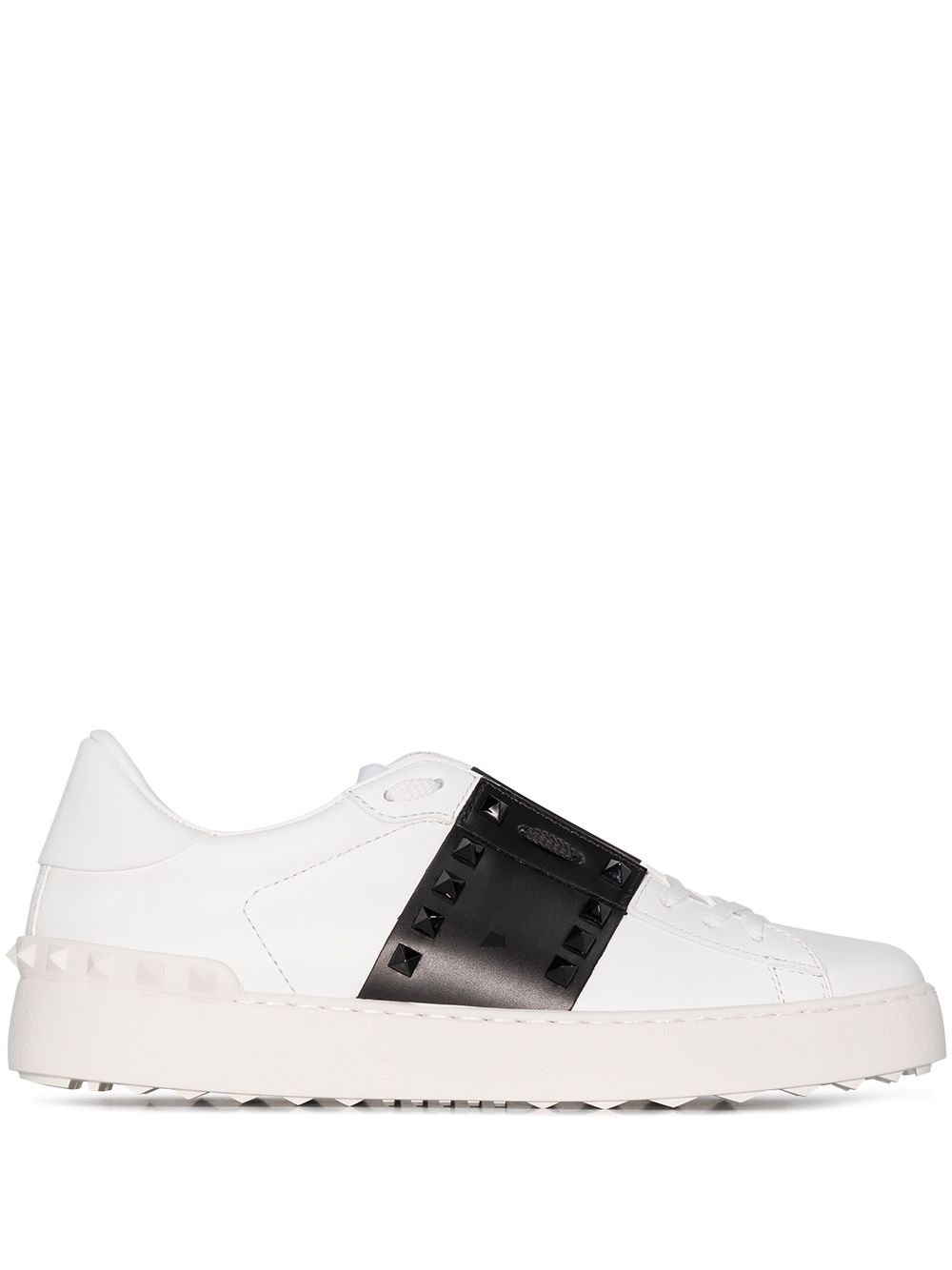 Valentino Garavani Rockstud Untitled 皮质运动鞋 - 白色