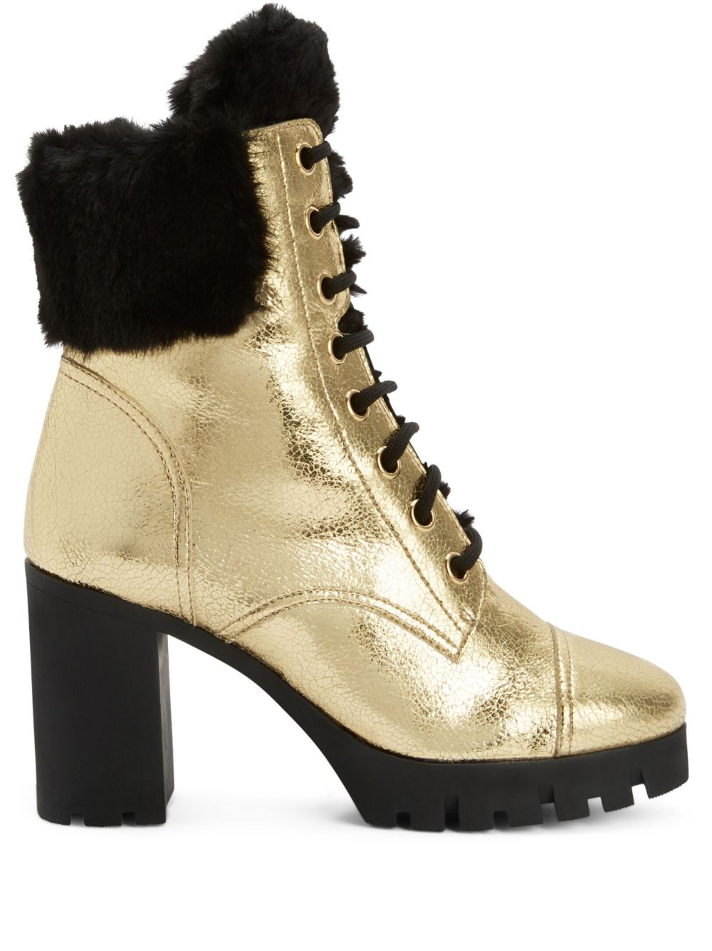 Giuseppe Zanotti Moyra 金属感高跟短靴 - 金色