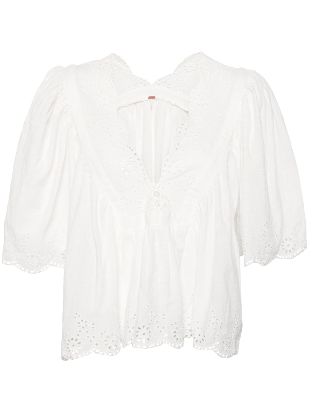 Free People Costa 孔眼上衣 - 白色