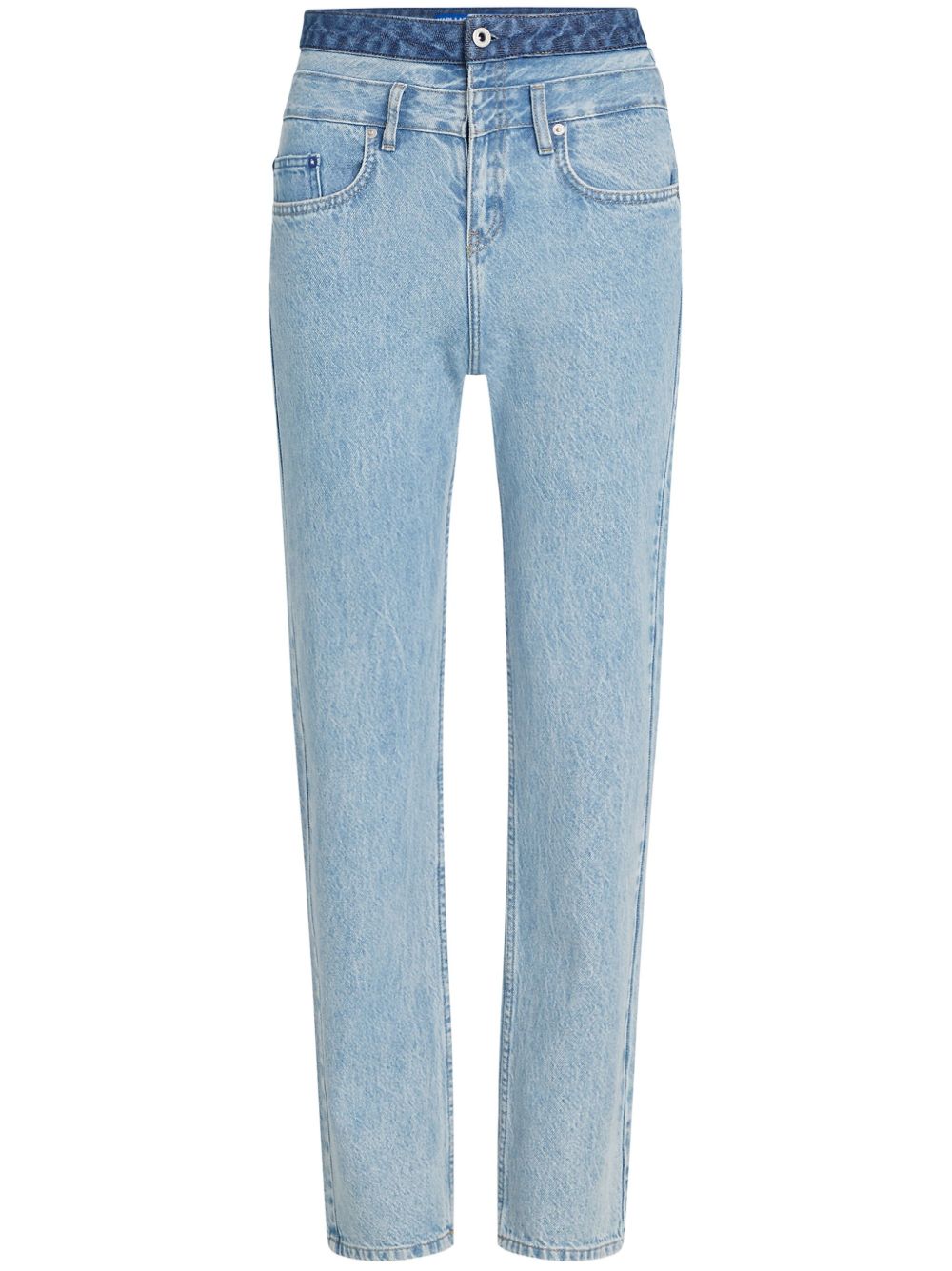 Karl Lagerfeld Jeans 高腰直筒牛仔裤 - 蓝色