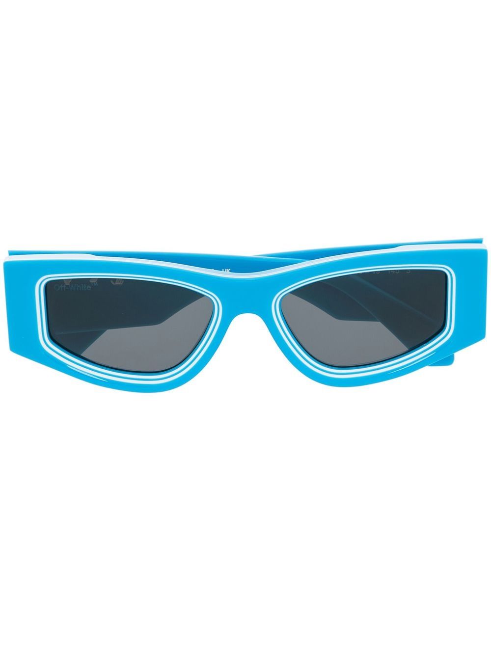 Off-White Eyewear logo印花太阳眼镜 - 蓝色
