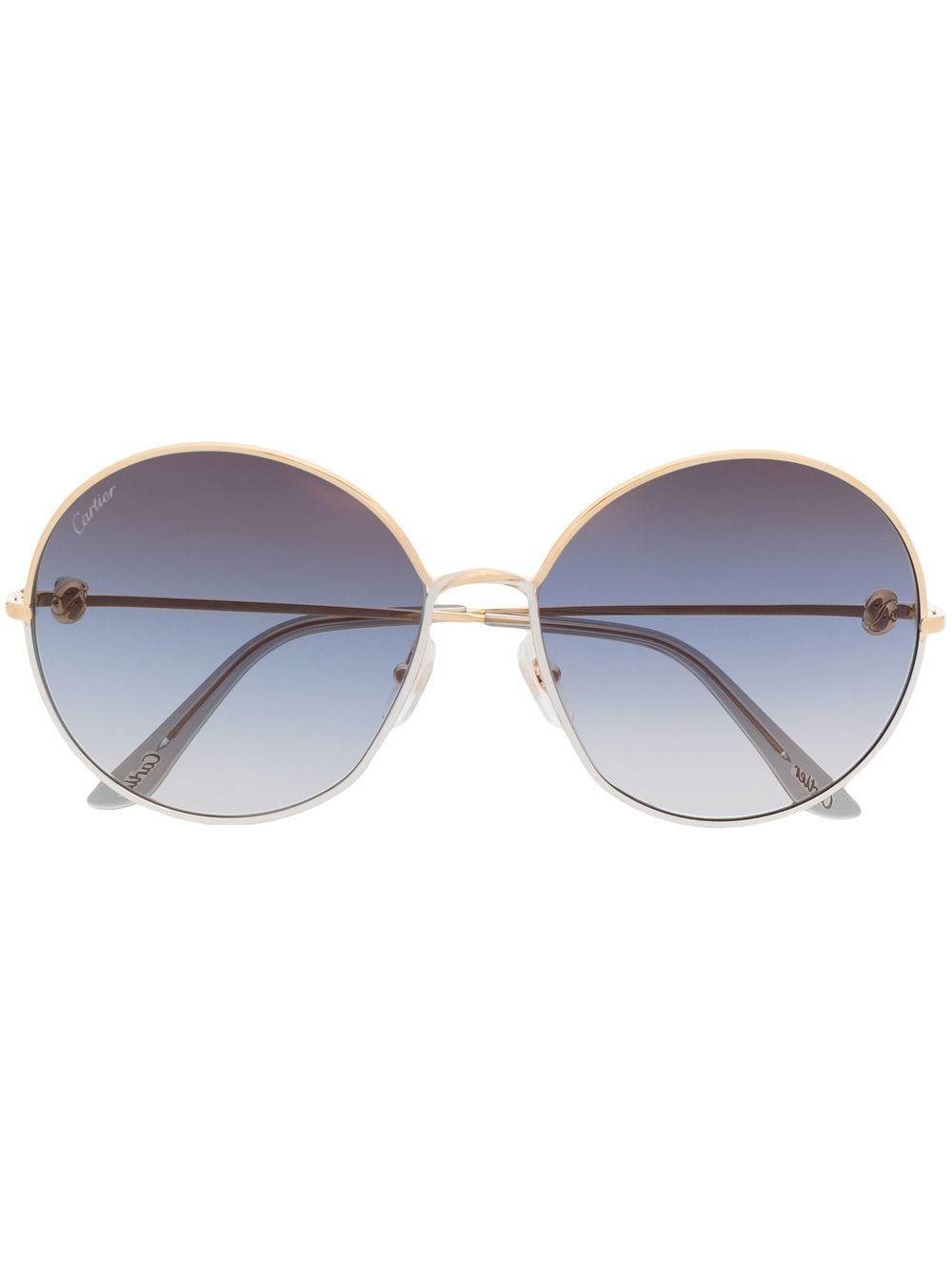 Cartier Eyewear 渐色圆框太阳眼镜 - 金色
