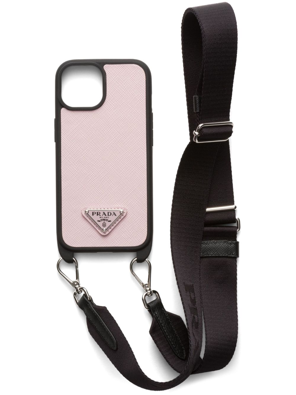 Prada iPhone 15 Max 三角形logo手机壳 - 粉色