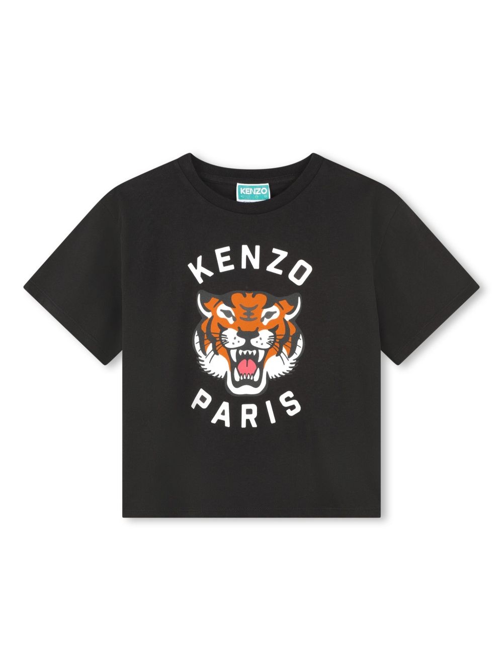Kenzo Kids 标记图案T恤 - 黑色