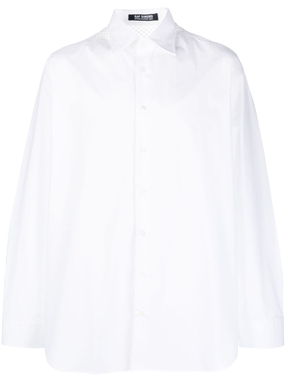 Raf Simons 网纱细节棉衬衫 - 白色