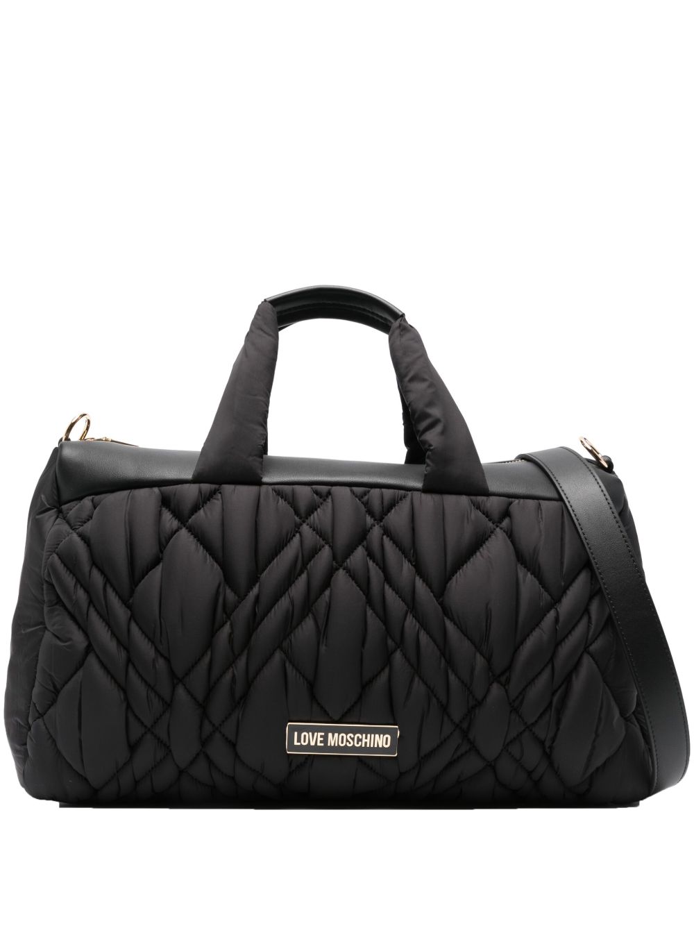 Love Moschino logo标牌行李箱 - 黑色