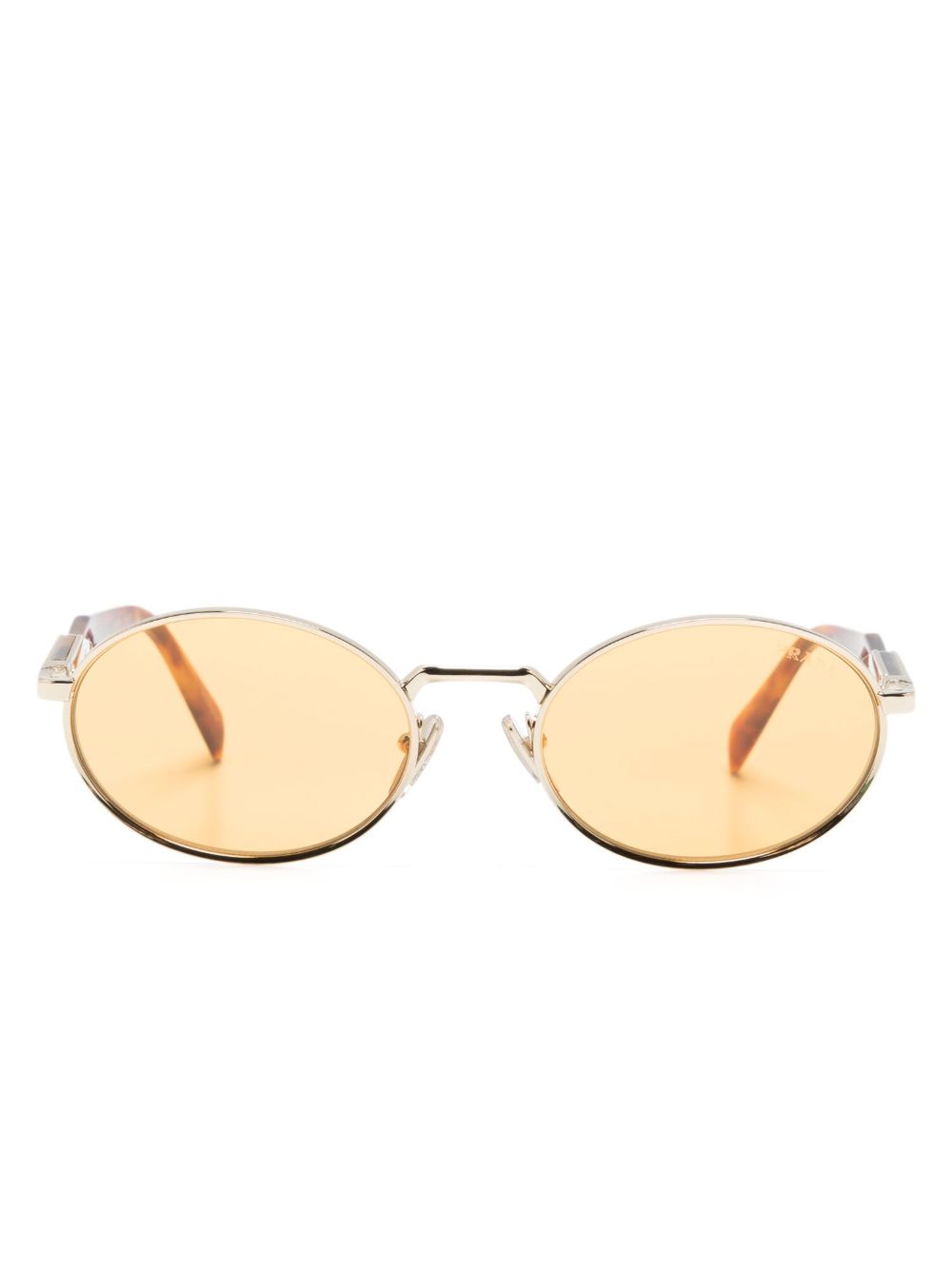 Prada Eyewear 有色镜片圆框太阳眼镜 - 金色