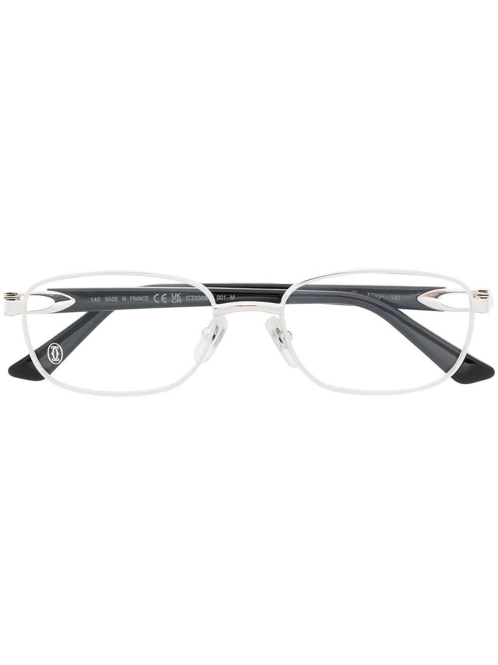 Cartier Eyewear 长方形框眼镜 - 黑色