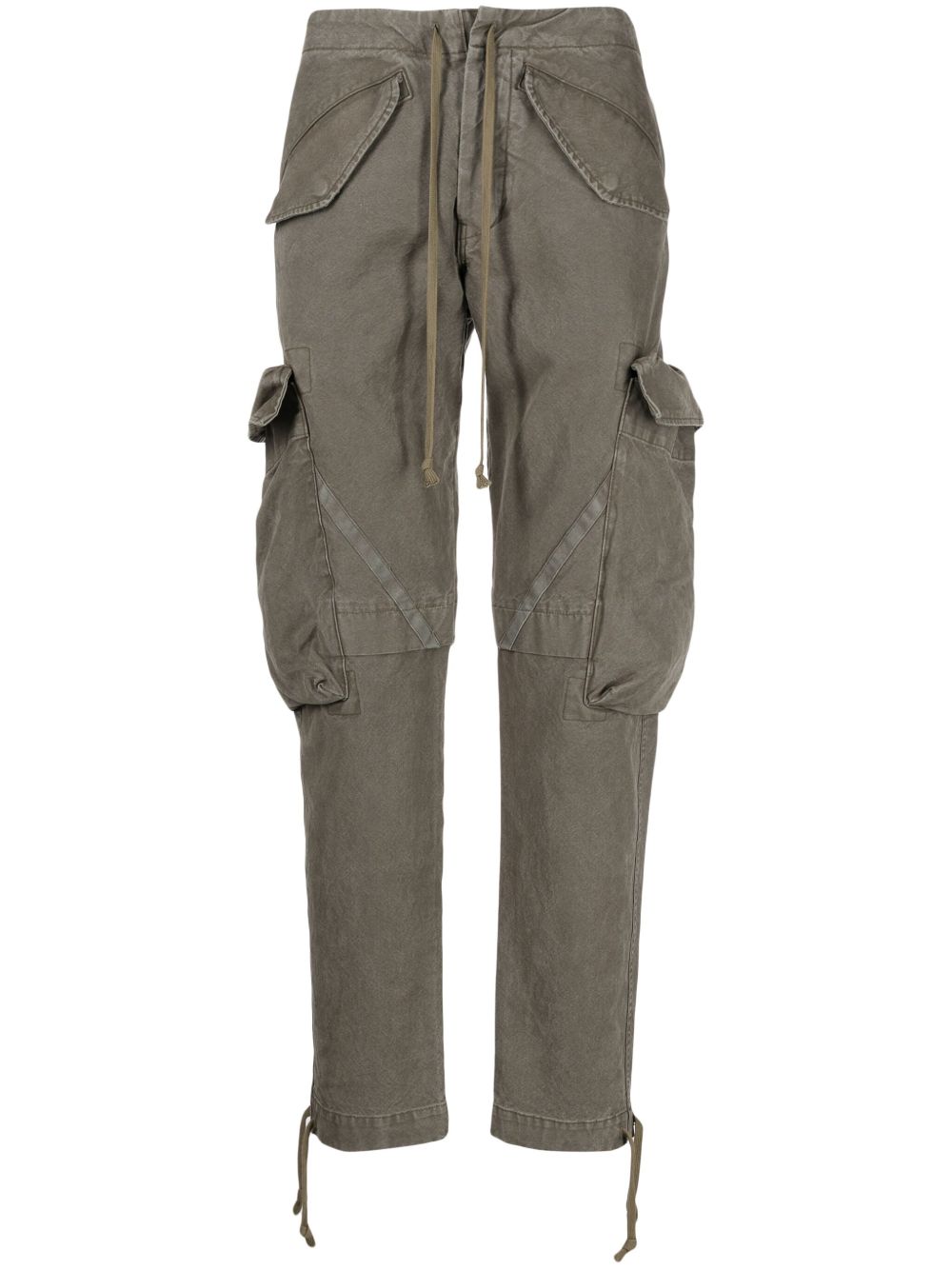 Greg Lauren 锥形棉工装裤 - 绿色