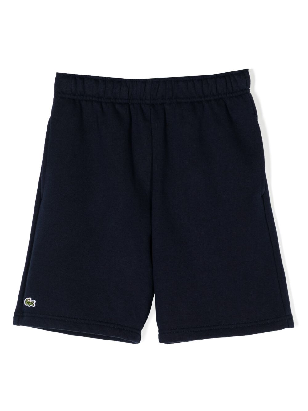 Lacoste Kids 标贴松紧裤腰短裤 - 蓝色