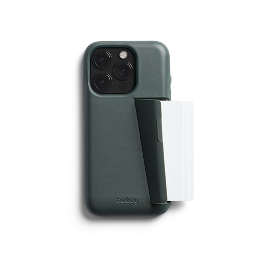 Phone Case 3 Card Leather Phone Case Wallet for iPhone 15 Pro Max Everglade