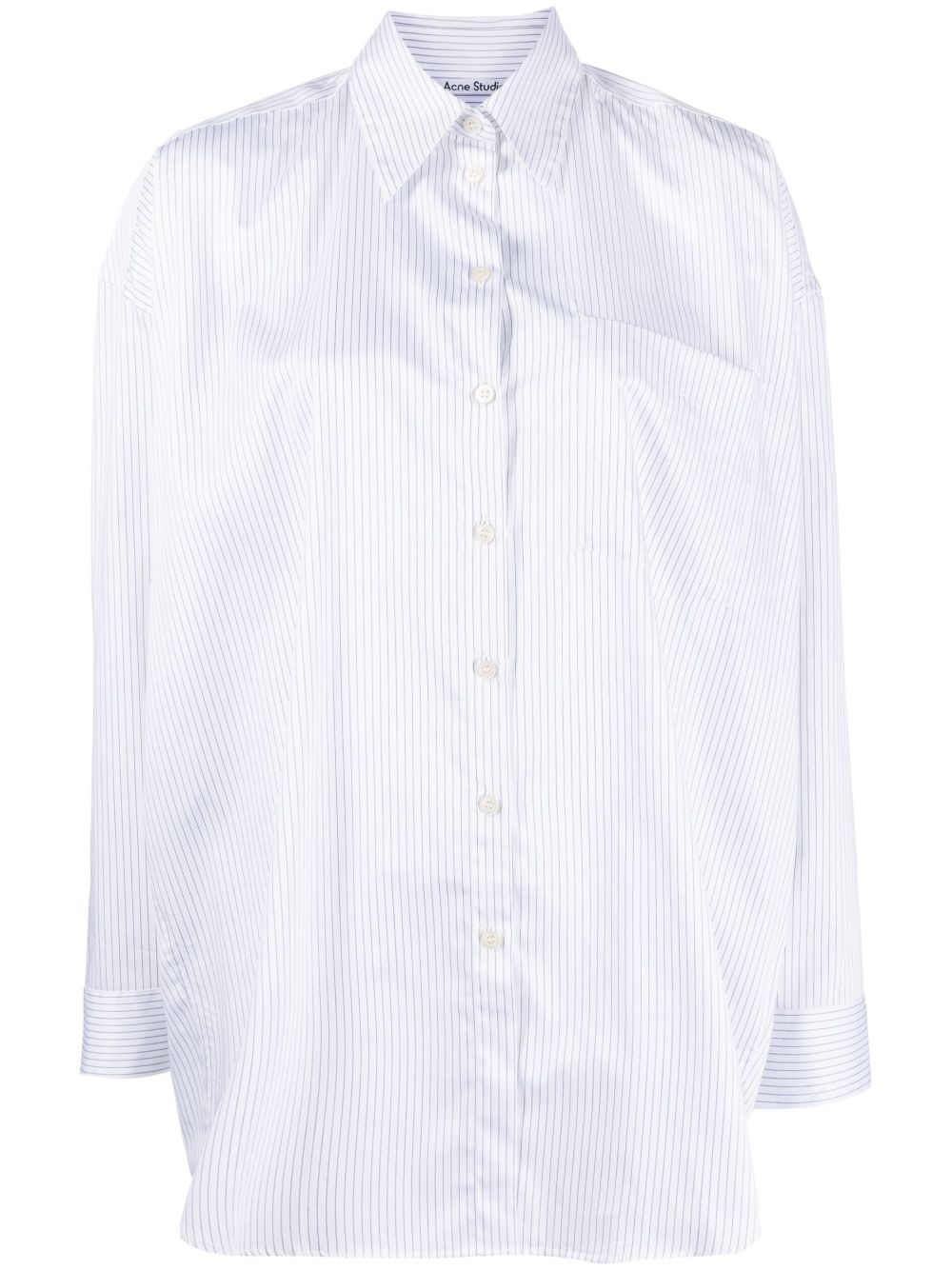Acne Studios 条纹口袋衬衫 - 白色