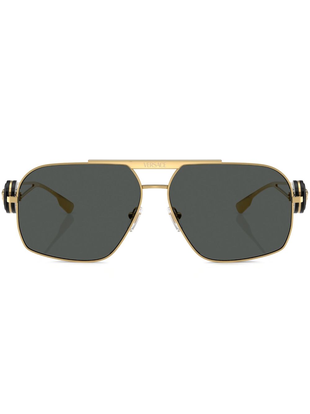 Versace Eyewear 美杜莎飞行员镜框太阳眼镜 - 金色