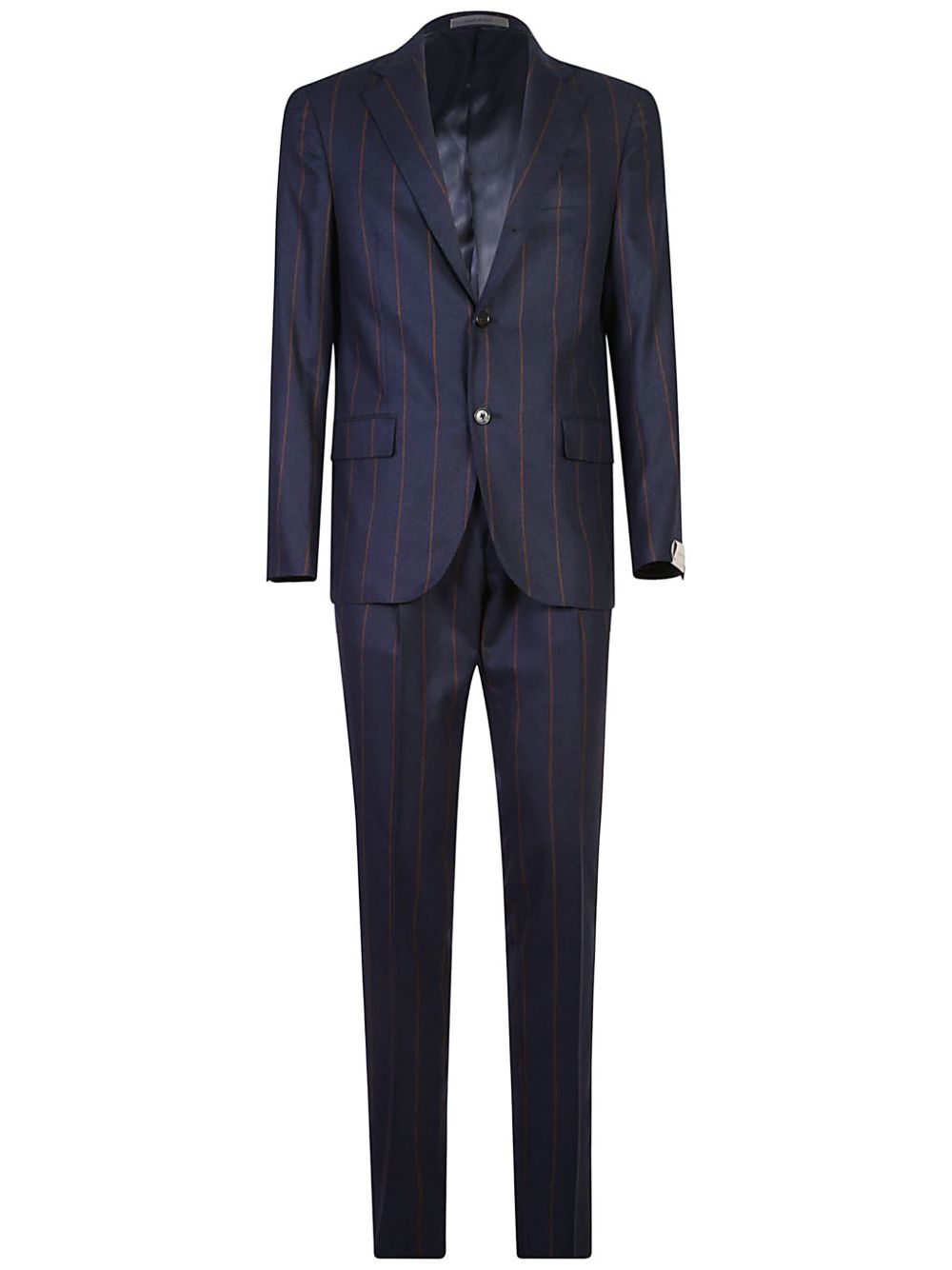 Corneliani 条纹西装夹克 - 蓝色